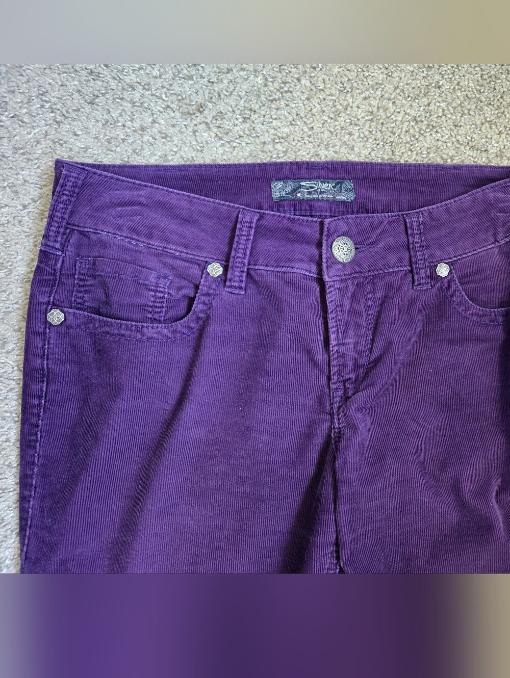 Silver Suki Skinny Purple Corduroy Jeans W30 L31